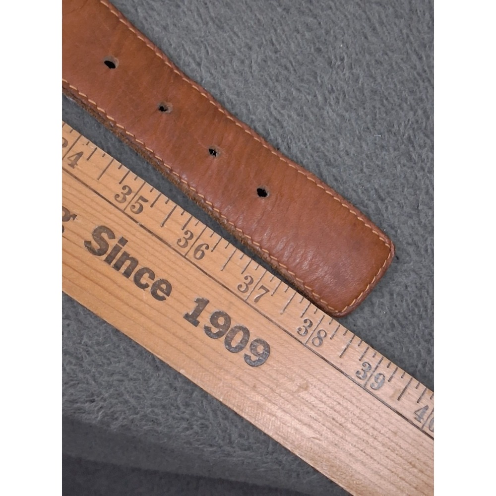 Levi Strauss Mens Brown Cowhide Braided Leather Belt Sz 36 Vintage Work Dress - Picture 7 of 8